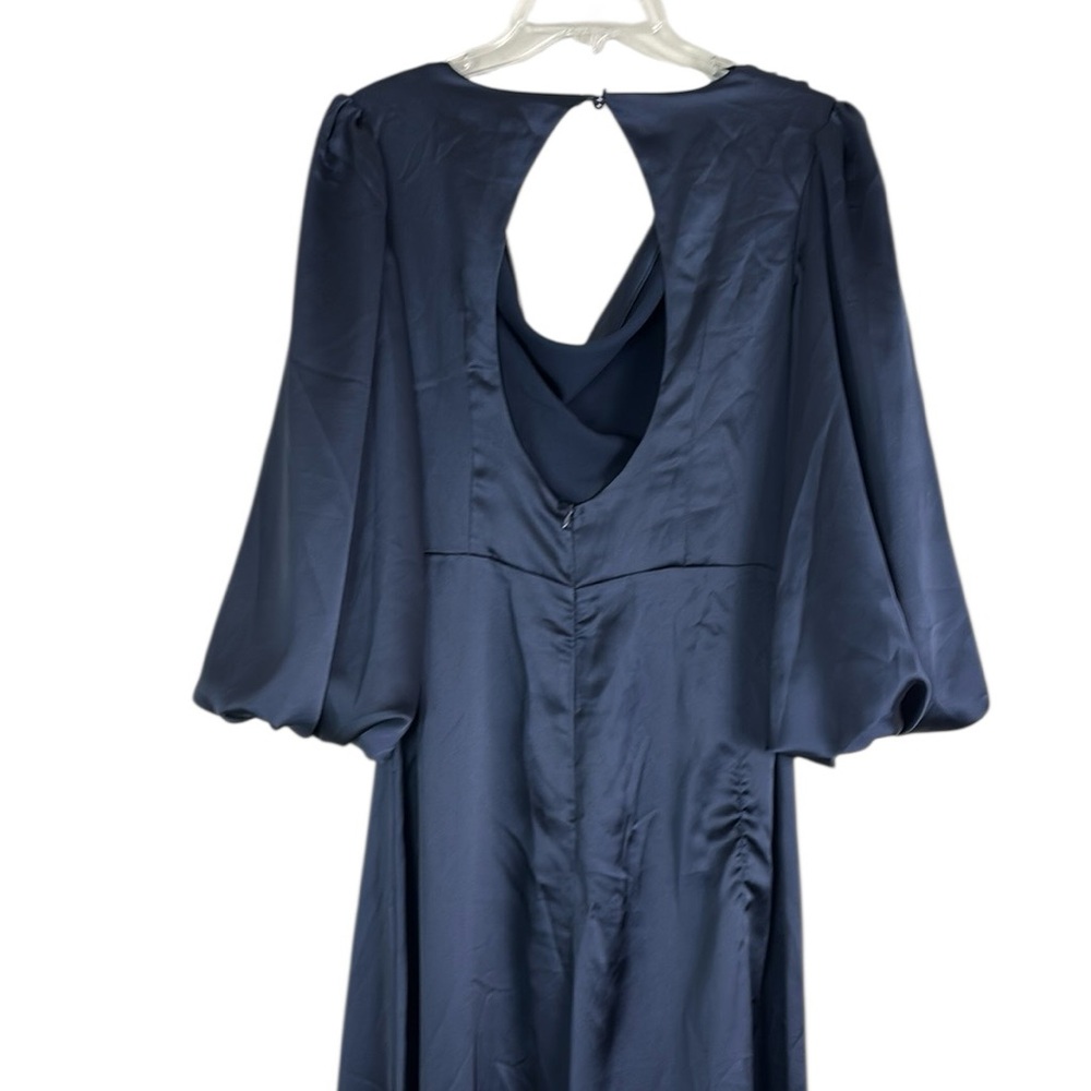 Elegant Navy Blue Evening Pant Suit Sz UK 10 Navy Blue Lined - Picture 10 of 15